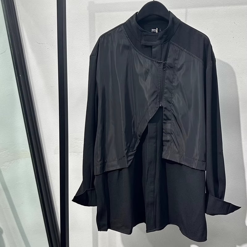 アシンメトリーデザイン 長袖 カジュアルシャツ 1color MTO0436