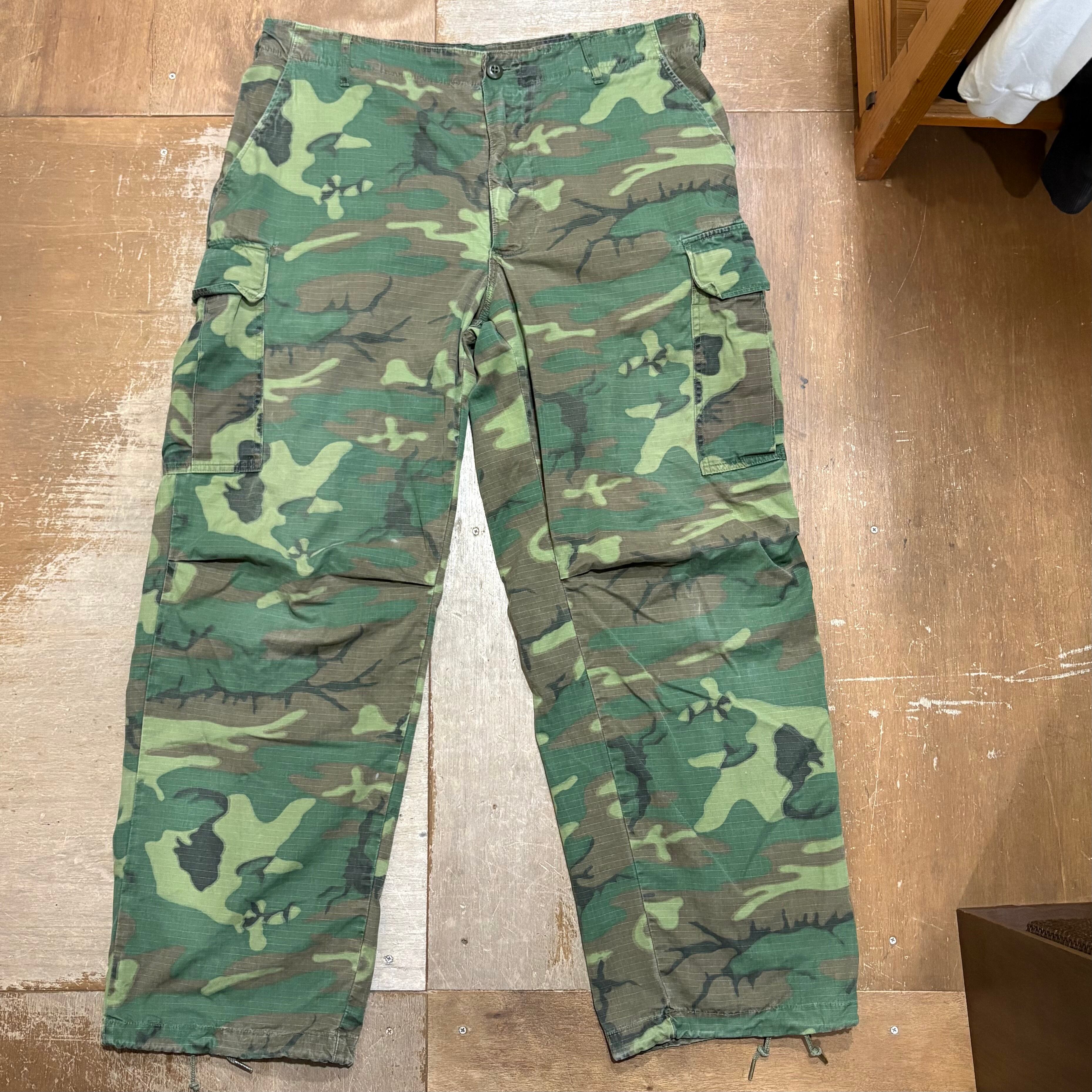 vintage 68年ベトナム戦ミリタリーカーゴパンツ 緑カモL/R vintage 68年ベトナム戦ミリタリーカーゴパンツ 緑カモL/R | salparadise