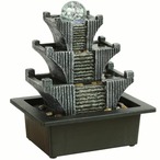 USB給電 卓上噴水 回転オーブ機能付き 3段カラフルなLEDライト付き