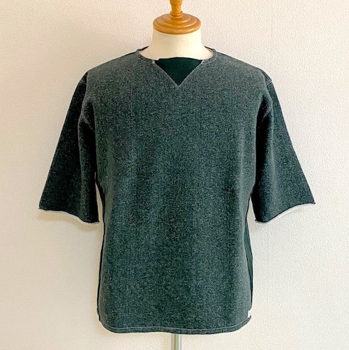 Gazette cut off Big Sweat(Half Sleeve)　Tsurimoku Green