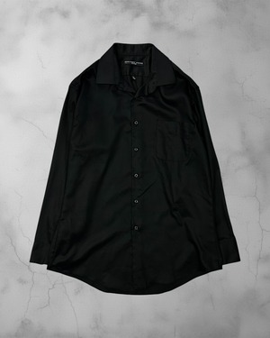 GEOFFREY BEENE Fitted Solid Black L/S Shirt