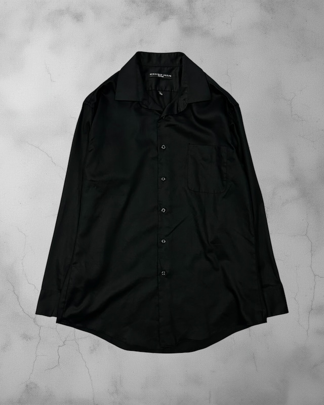 GEOFFREY BEENE Fitted Solid Black L/S Shirt