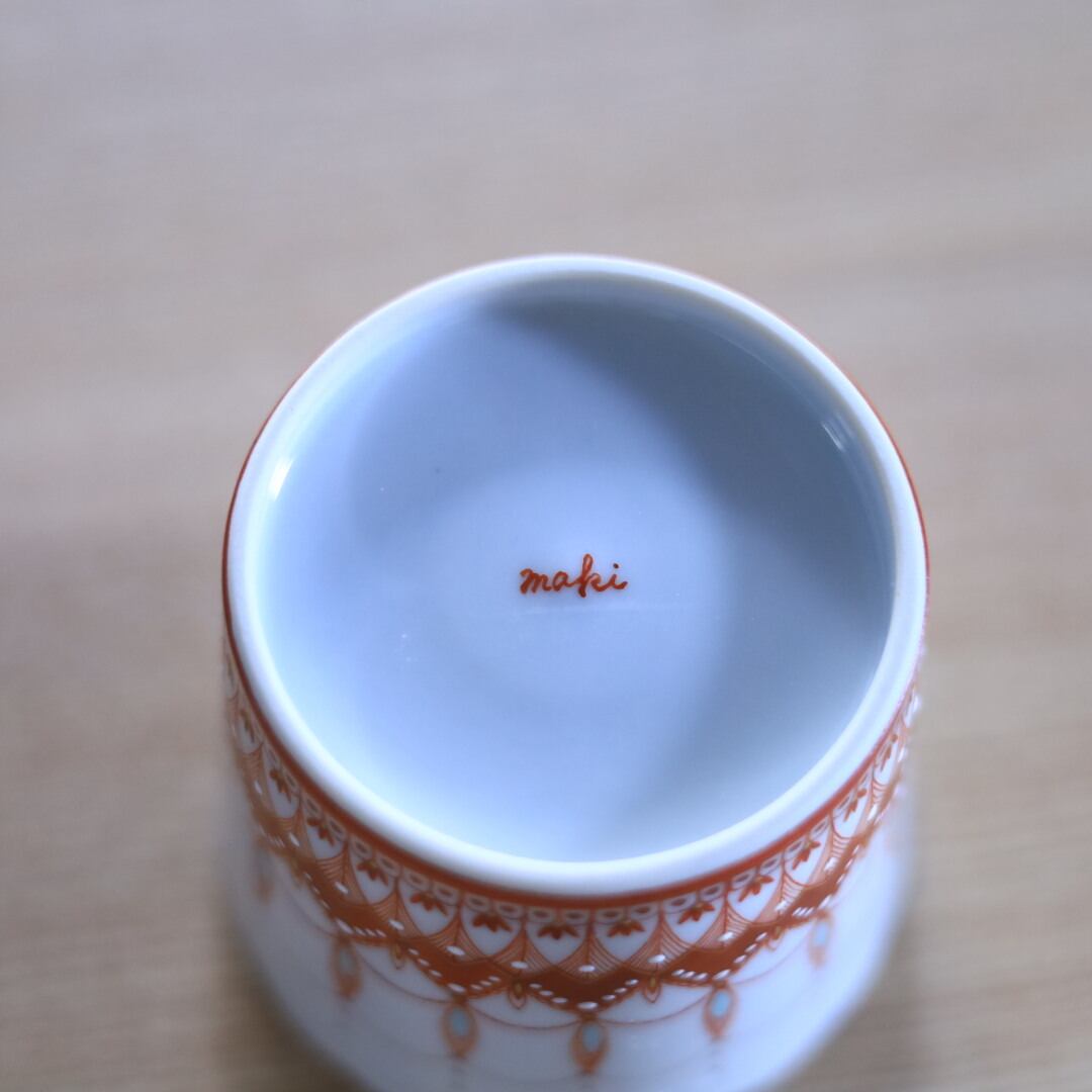 AS 種田真紀 赤絵細描花文蕎麦猪口 | 芦屋貴兆陶家 online shop