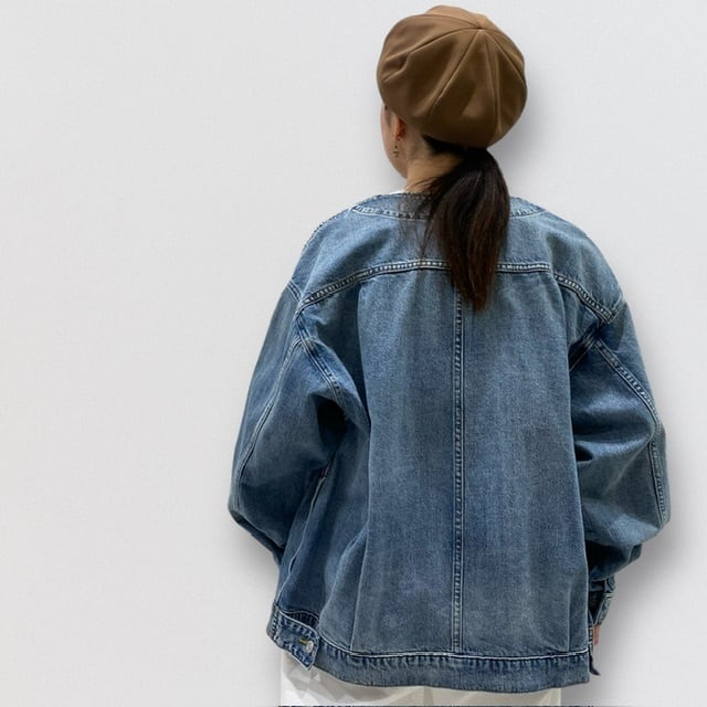 cafune V-neck over size denim jacket | CoCo Cuore