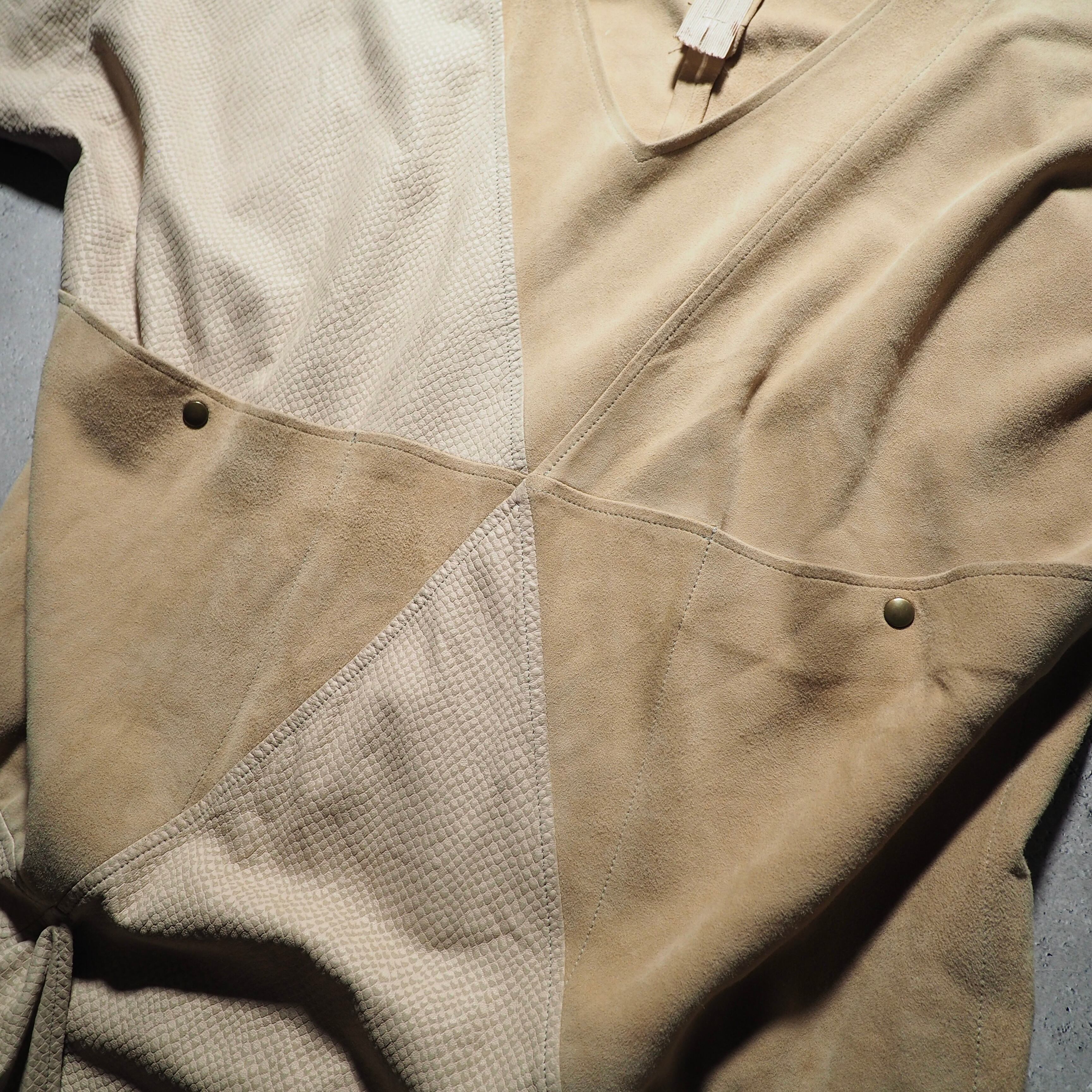 ” Unknown ” suede leather custom vintage loose pull over Tee