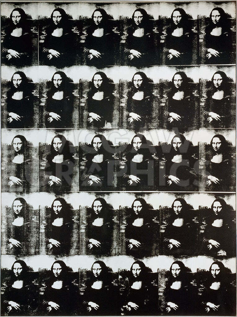 アンディ ウォーホル 絵画「モナ リザ/1人より30人の方が良い ,1963