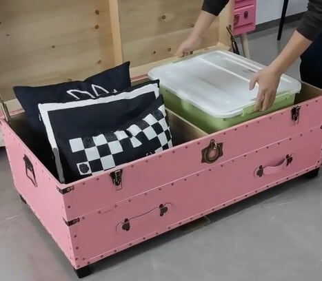センター テーブル トランクケース型 収納 付き オシャレ かわいい