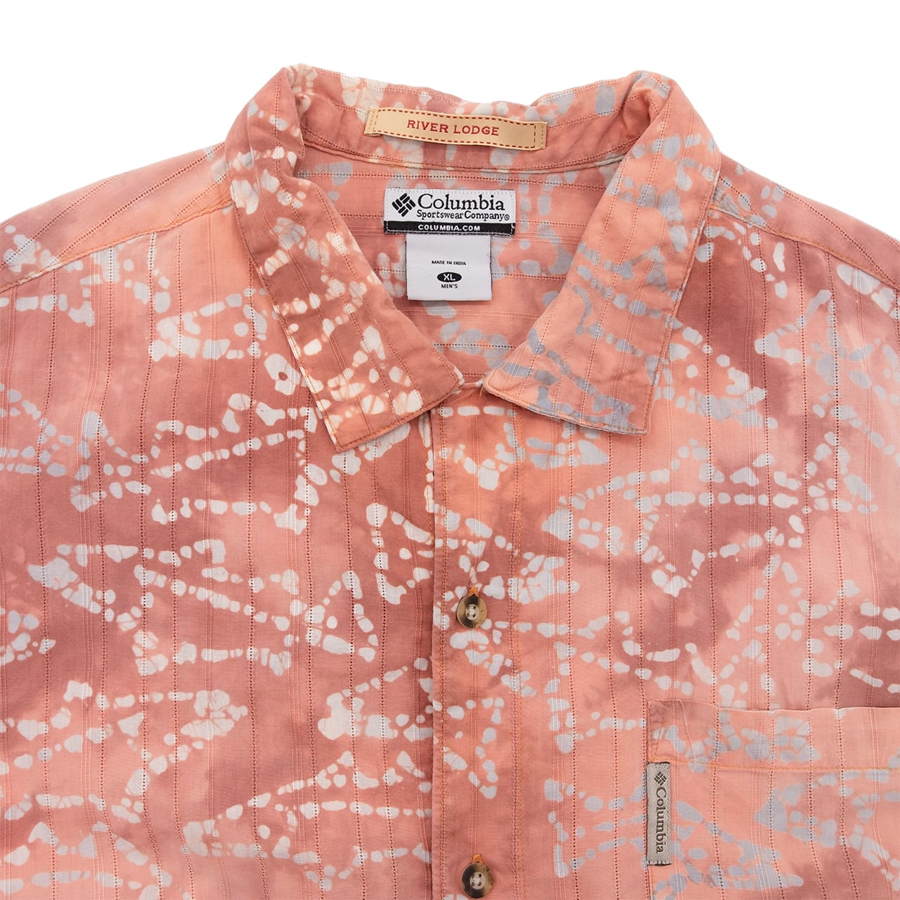 USED】90s Columbia Fish Camouflage All-Over Print Short Sleeve
