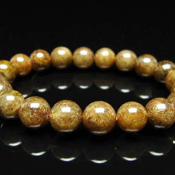 ルチルクォーツ ブレスレット 10mm ブロンズルチル ブレス 一点物 111-50808