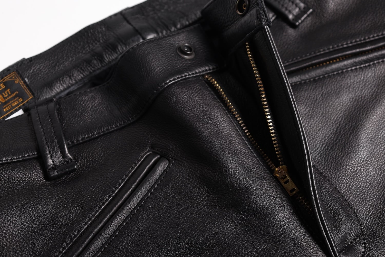 レザーパンツ 本革 COW HIDE 3連チェーンZIP CYCLE NUT GARMENT