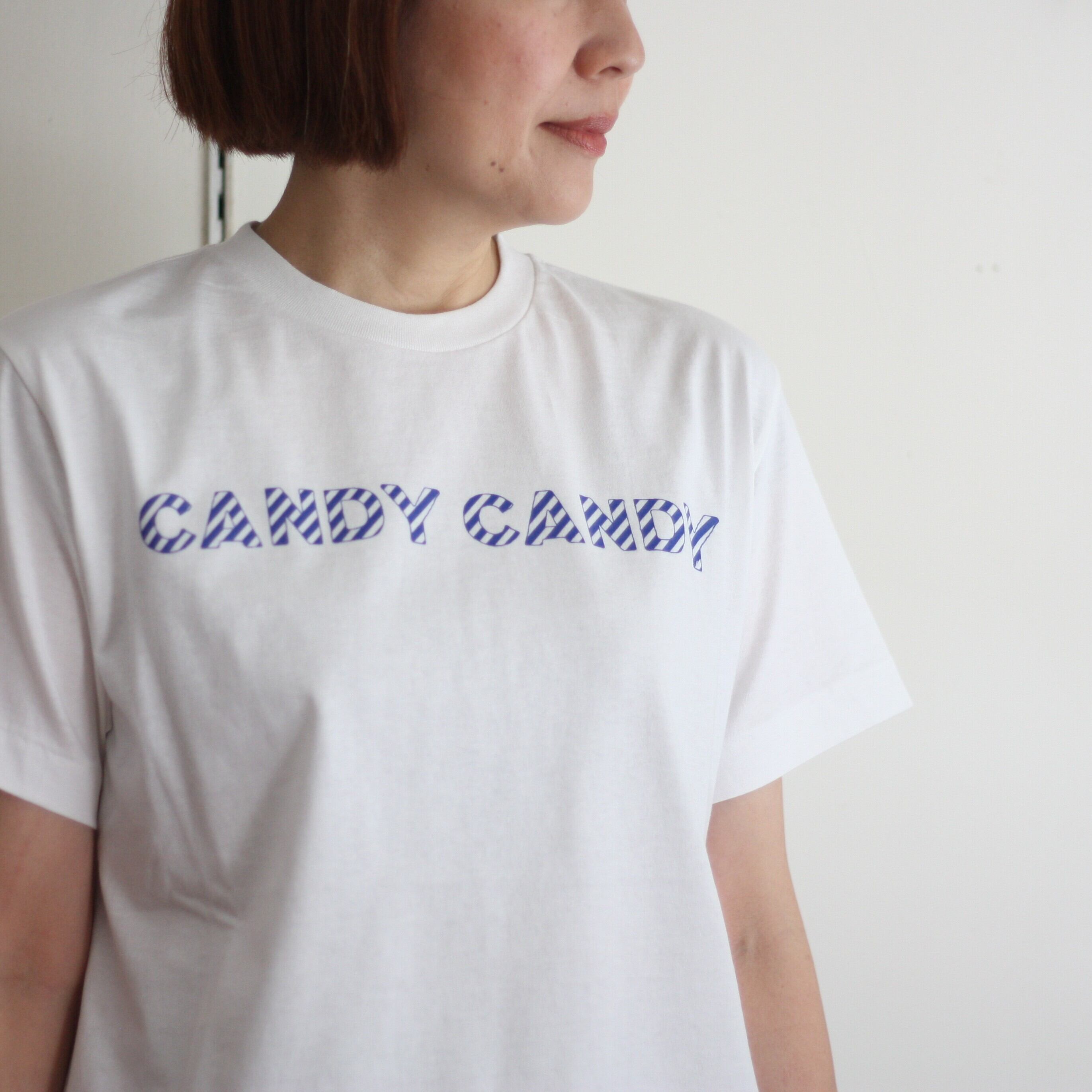 R&D.M.Co- オールドマンズテーラー CANDY CANDY T SHIRT STRIPE Blue