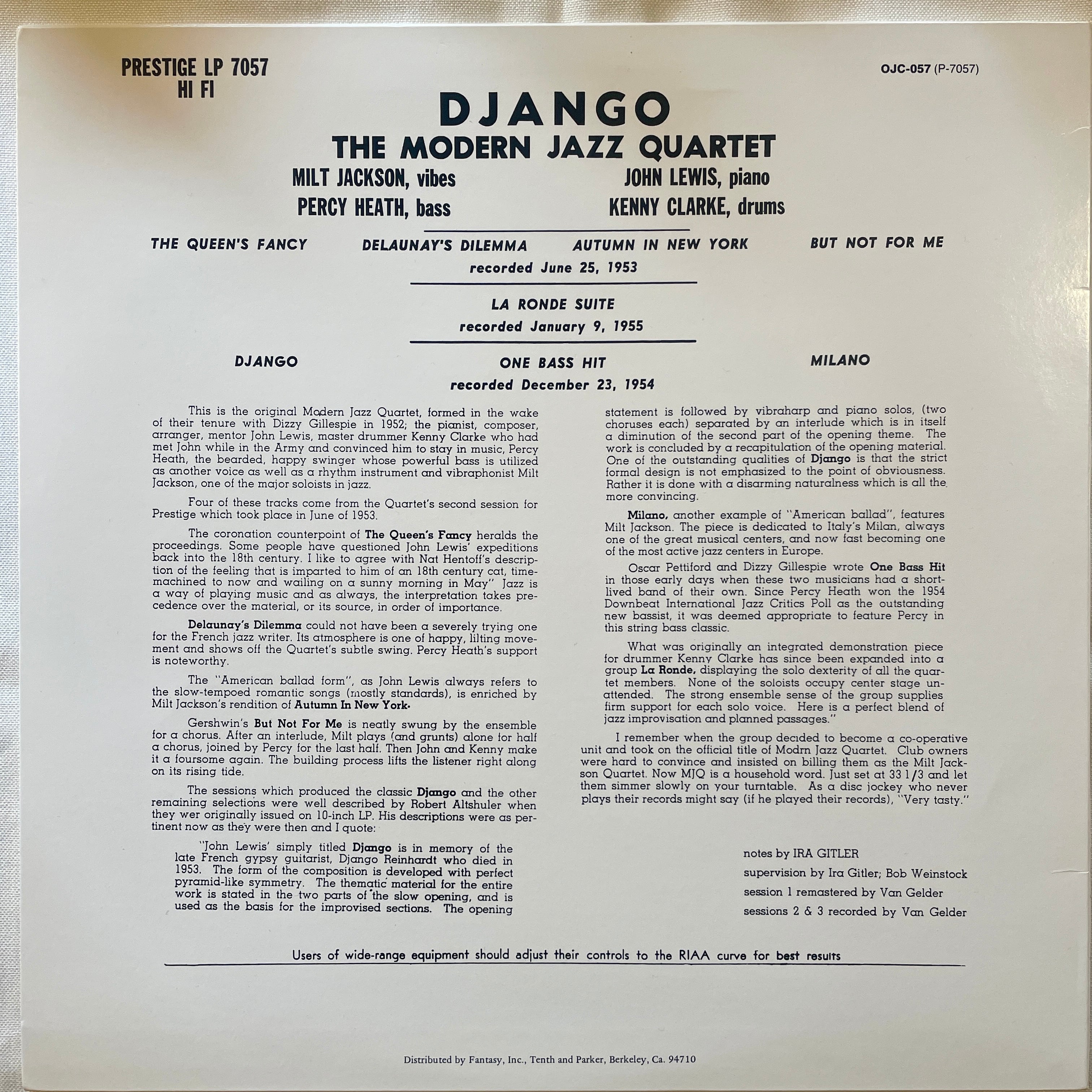 DJANGO - MODERN JAZZ QUARTET 【Used Vinyl】 | THEE COFFEE