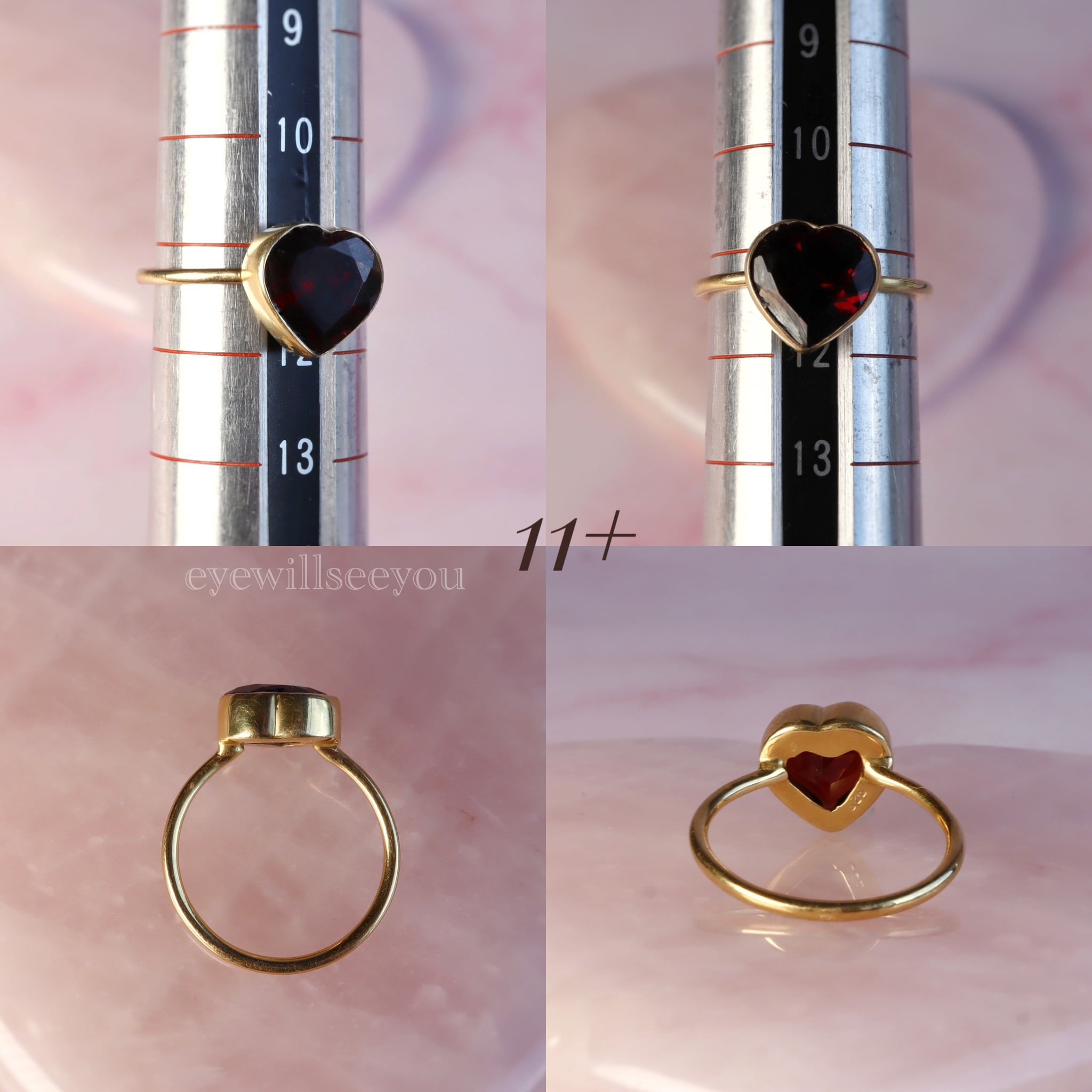 11号強）Garnet Heart Ring ガーネットハートリング | eyewillseeyou