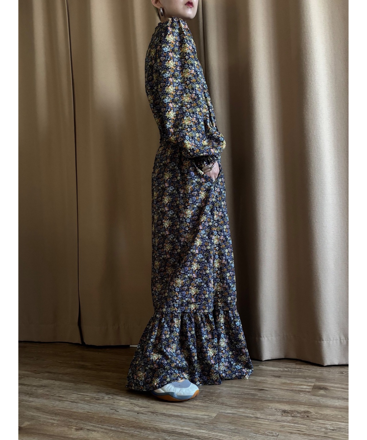 small floral pattern import maxi dress-4868-8