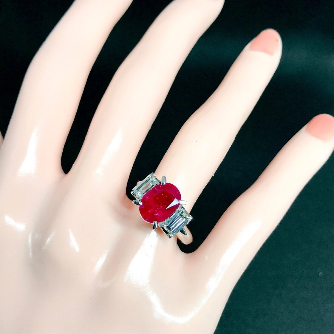 ルビー3.62ct ダイヤモンド1.07ct リング PT900 大粒 希少 | Pay ID