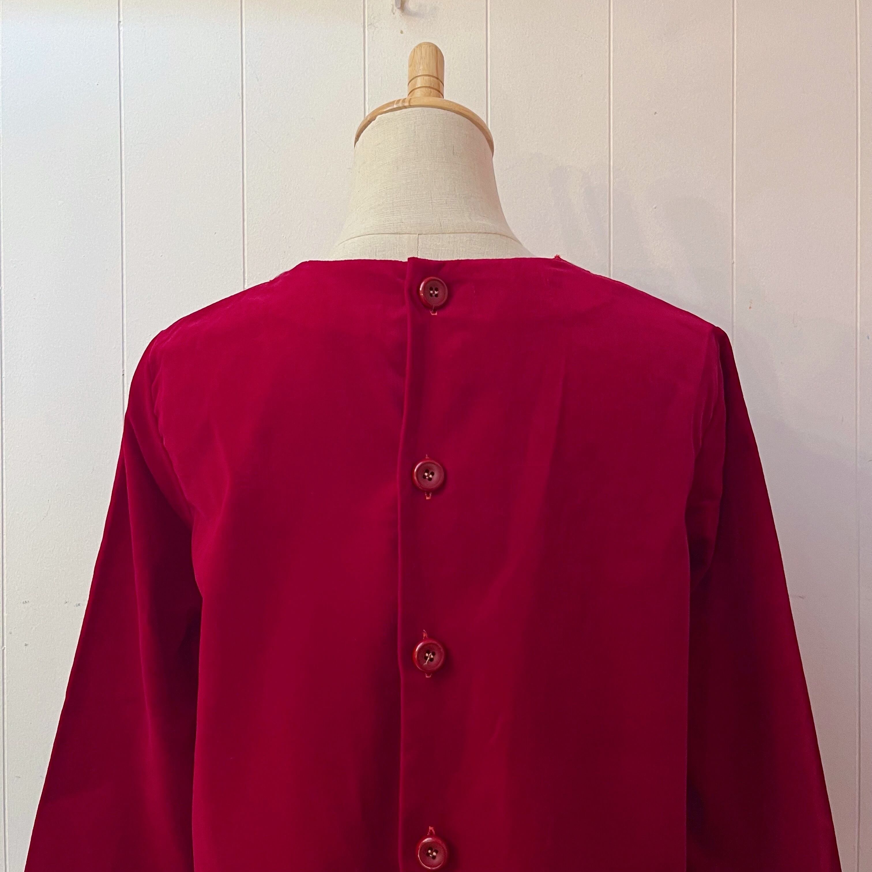 flower tyrolean tape velours blouse