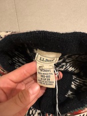 L.L.Bean Nordic Pattern Merino Wool Cardigan Made in AUSTRALIA