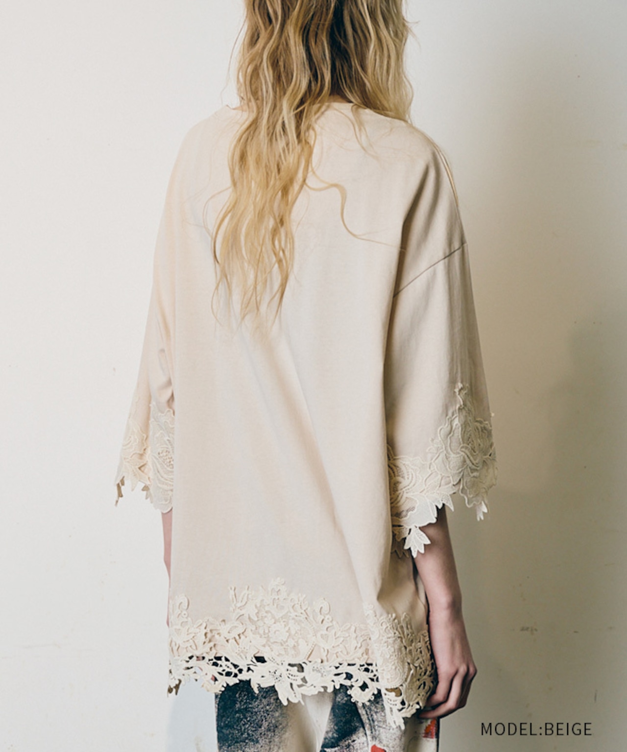 コネクテッドレースルーズTシャツ (BLACK) CQ-48023