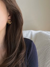 SS バイカラーフラワーピアス