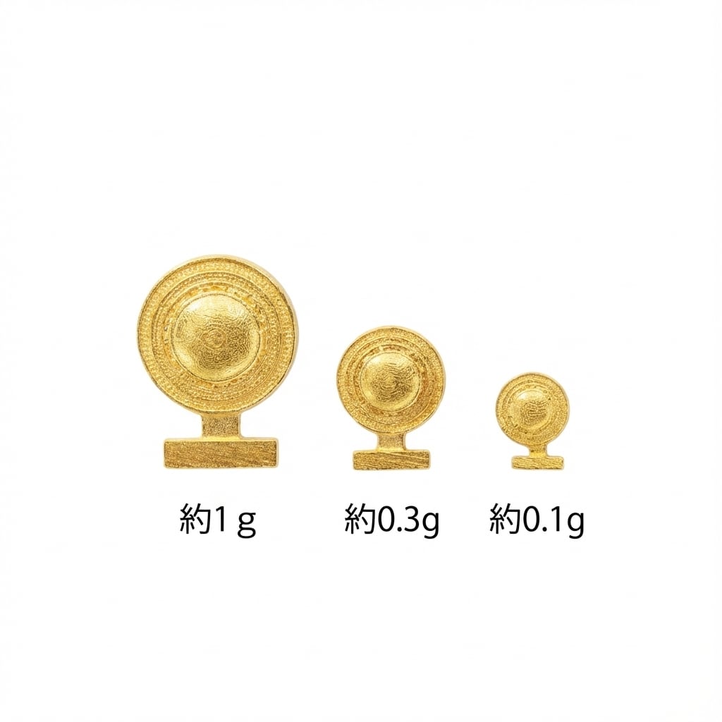 純金『八咫鏡 （やたのかがみ）』 モチーフ 約1g お守り【JUNGOLD