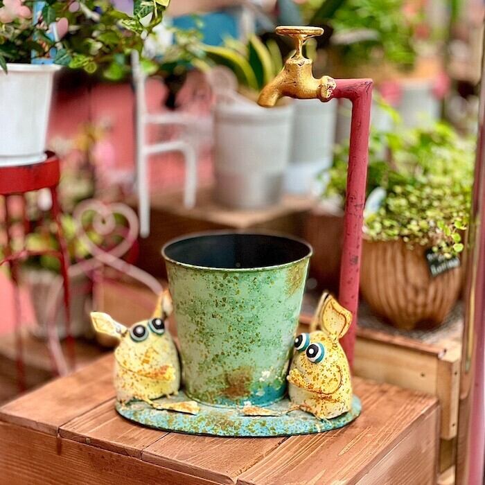 アニマルプランター 水道 蛇口 フラワーポット 鉢カバー ガーデニング