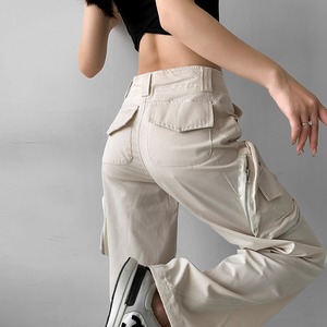 low-rise flap pocket cargo pants la0517