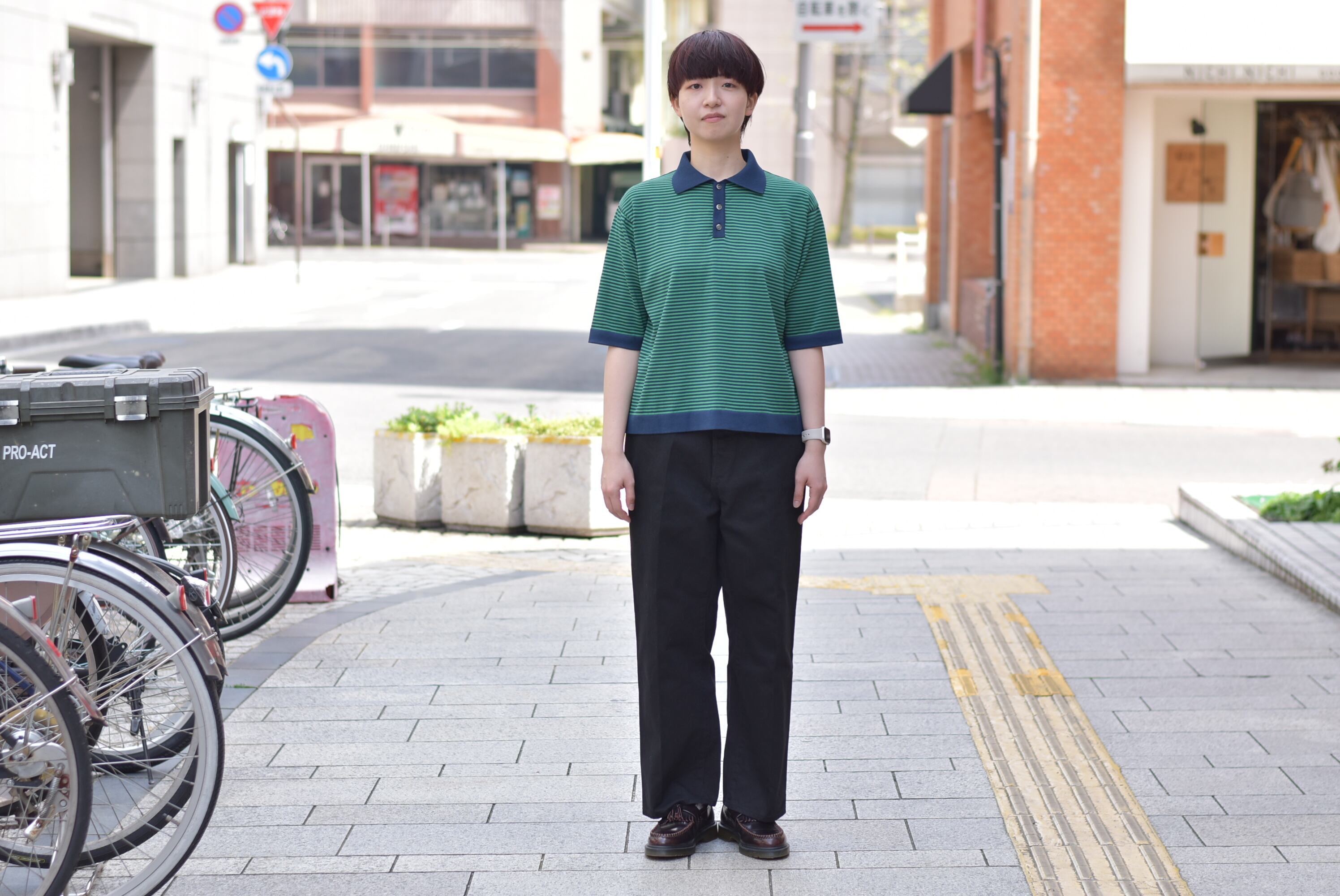 maillot】mature border knit polo | theater(シアター)
