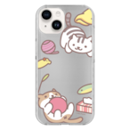 【iPhone 15】【ねこあつめ(ボールあそび)】スマホケース クリアタイプ