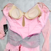 社交ダンス 衣装 ラテン ドレス ワンピース ピンク系 インザムード in the MOOD 日本製 デモ ピンク シルバー 競技 パーティ 発表会 明るい 伸縮 ストレッチ ラテン衣装 デモ用 衣装 女性用 ストレッチ素材 競技会用 おしゃれ コスチューム