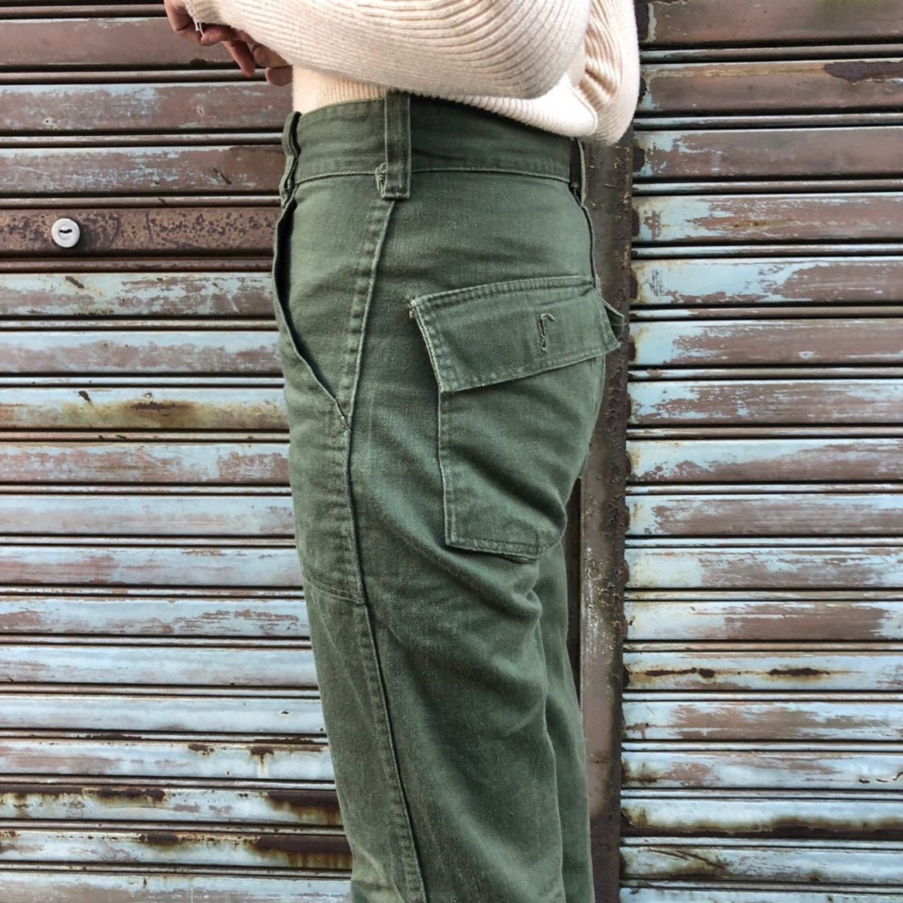 70s US Army ヴィンテージ ミリタリー 米軍OG-107 コットンサテン 