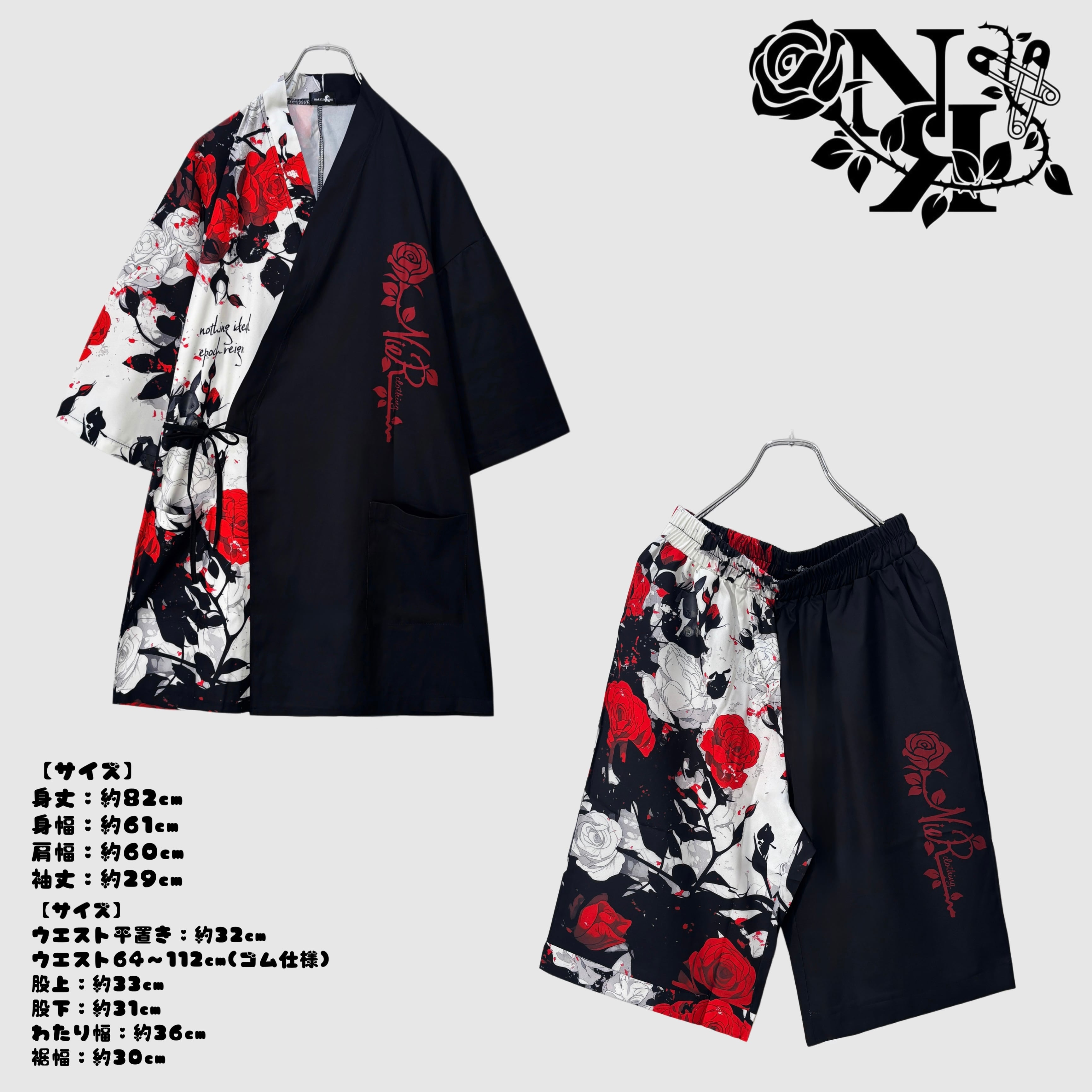 TWO-TONE甚平セットアップ【RED ROSE】 | NIER CLOTHING