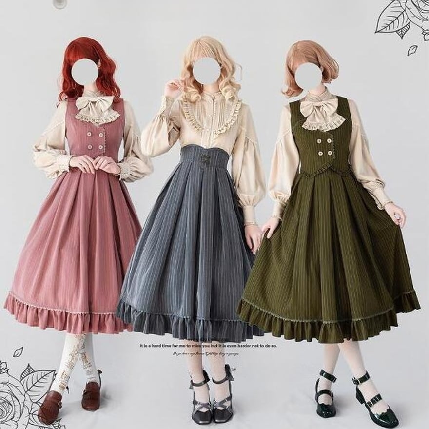 ロリータ クラロリ ベスト ピンストライプ クラシカル かわいい｜天使