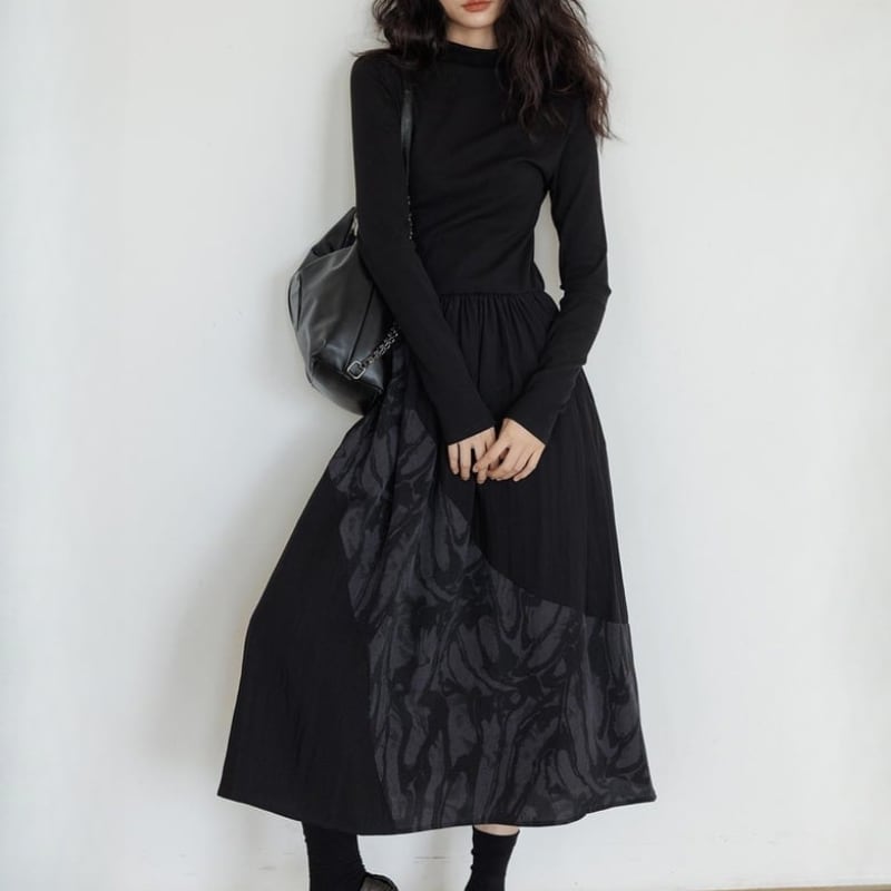 Stand collar asymmetry one piece V2210