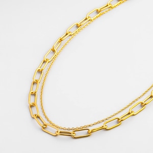 316L double thick chain necklace  #n107