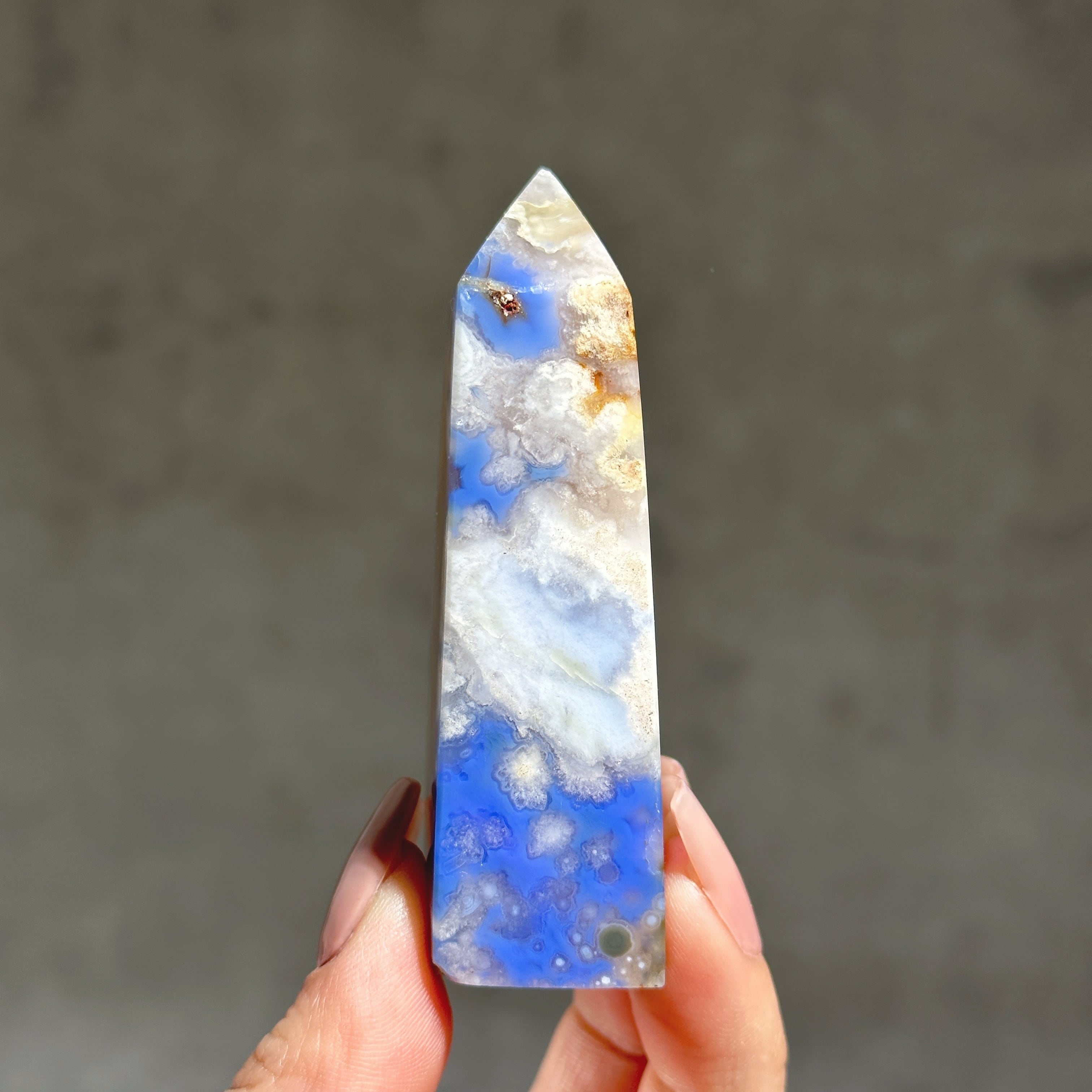 ブルーフラワーアゲート タワー型 02◇Blue Flower agate◇天然石