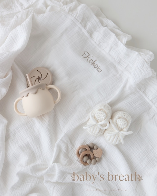 専用:出産祝いギフトセット Frill Gauze Blanket ブランケット名入れ無料