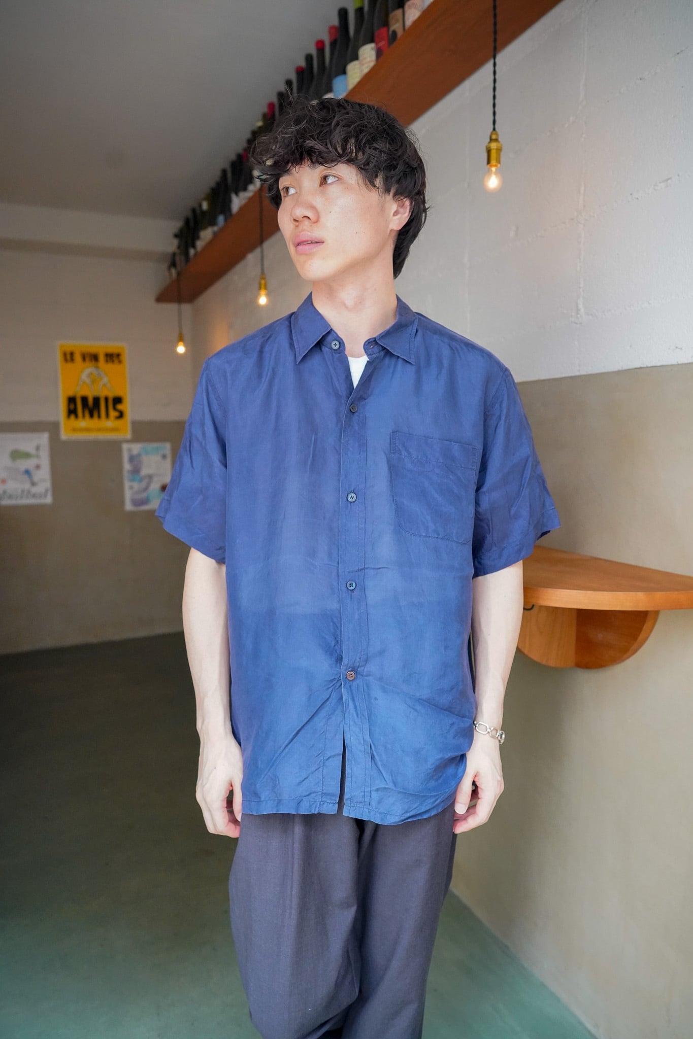 【1990s】"Quangnamsilk" Silk 100% Short Sleeve Shirts / 6-176