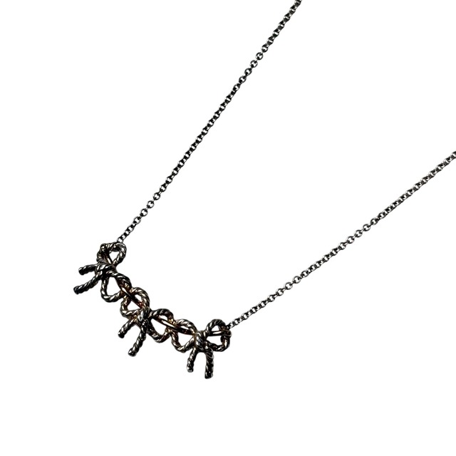 vintage TIFFANY silver × k18 gold “Triple Ribbon” necklace