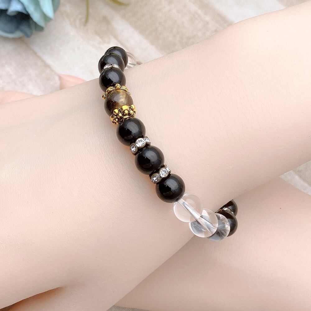 射干玉の巫女】魔除け・厄除け・浄化・統合／オニキス・タイガーアイ