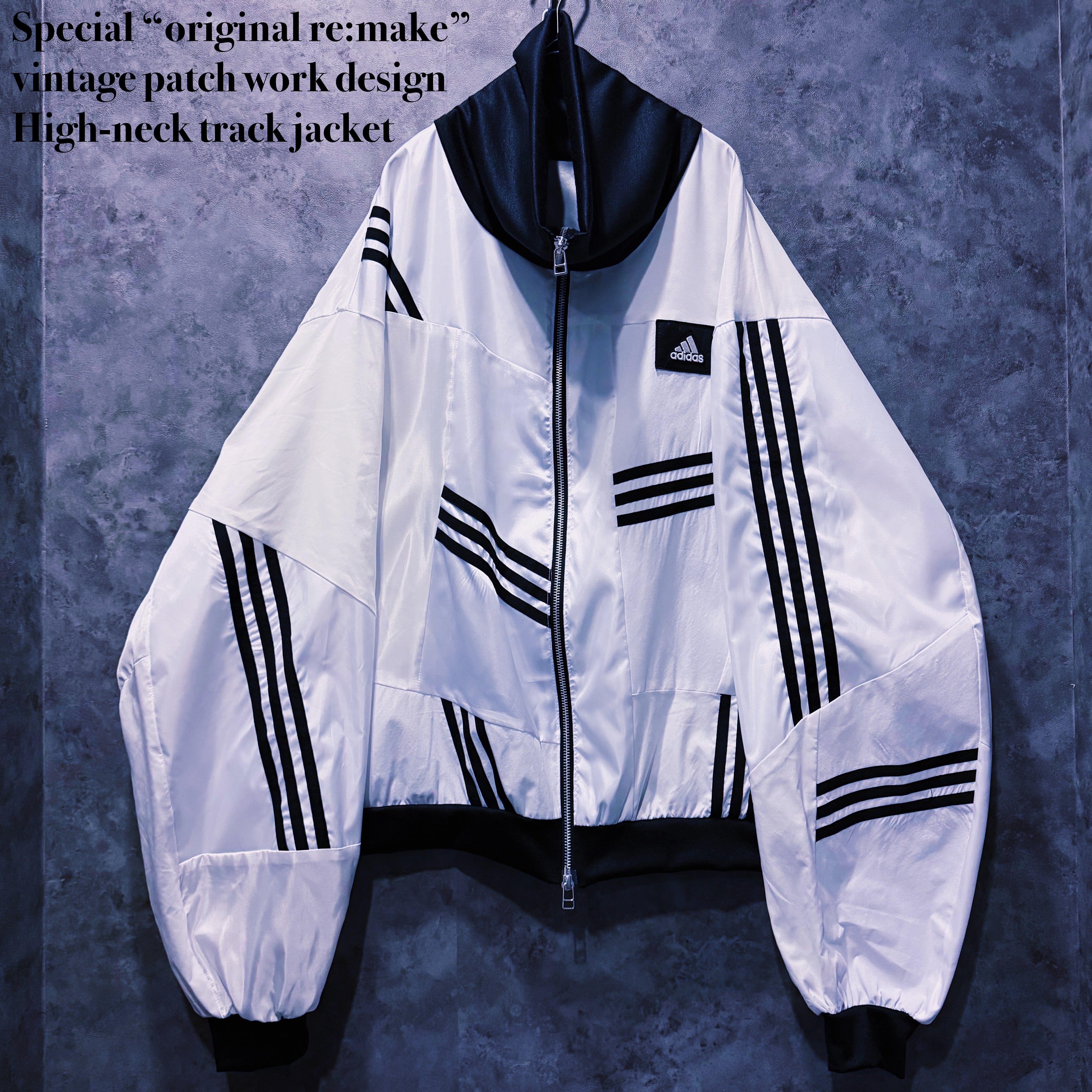 【doppio】Special “original re:make” vintage patch work design High-neck track jacket