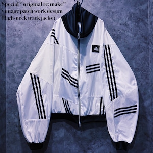 【doppio】Special “original re:make” vintage patch work design High-neck track jacket
