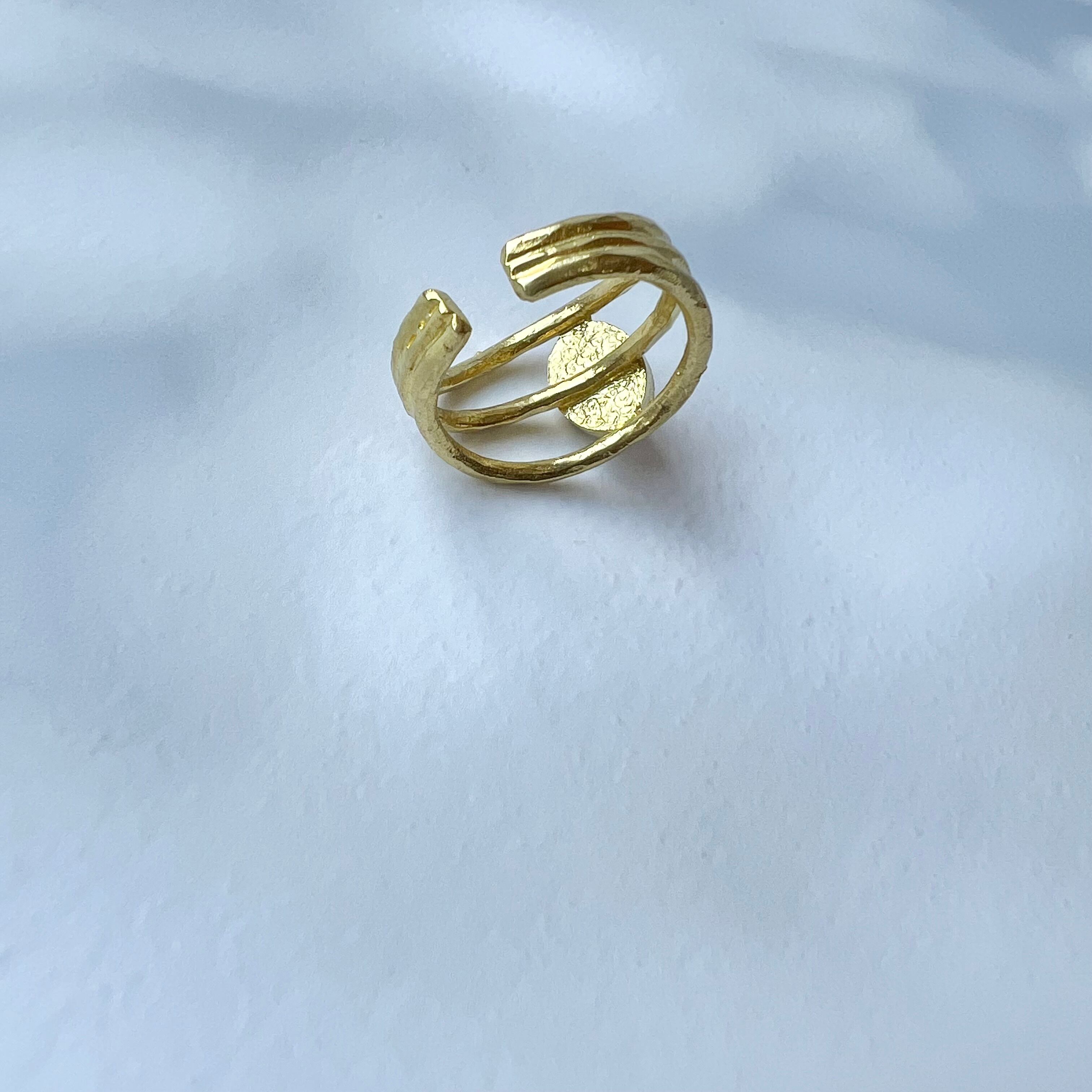 ムーンストーン 3連真鍮リング | Handmade Accessory MU
