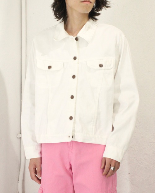 90s~ BILLBLASS JEANS White Denim Trucker Jacket