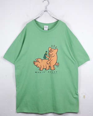 【Caka act2】00’s “Makin’ Bacon” Pigs Graphic Loose T-Shirt