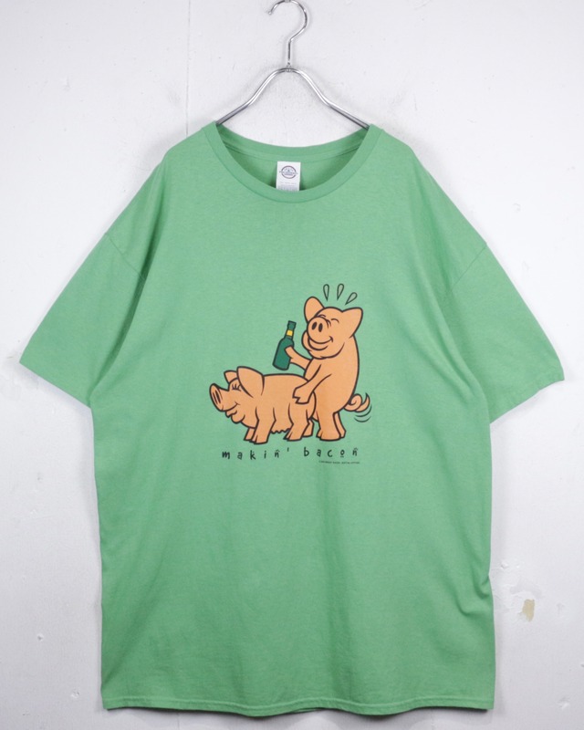 【Caka act2】00’s “Makin’ Bacon” Pigs Graphic Loose T-Shirt