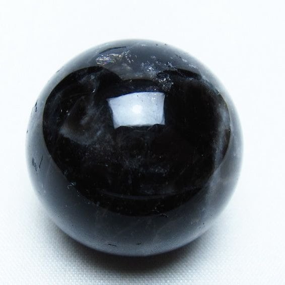モリオン 丸玉 34mm 黒水晶 スフィア 置物 一点物 141-7975