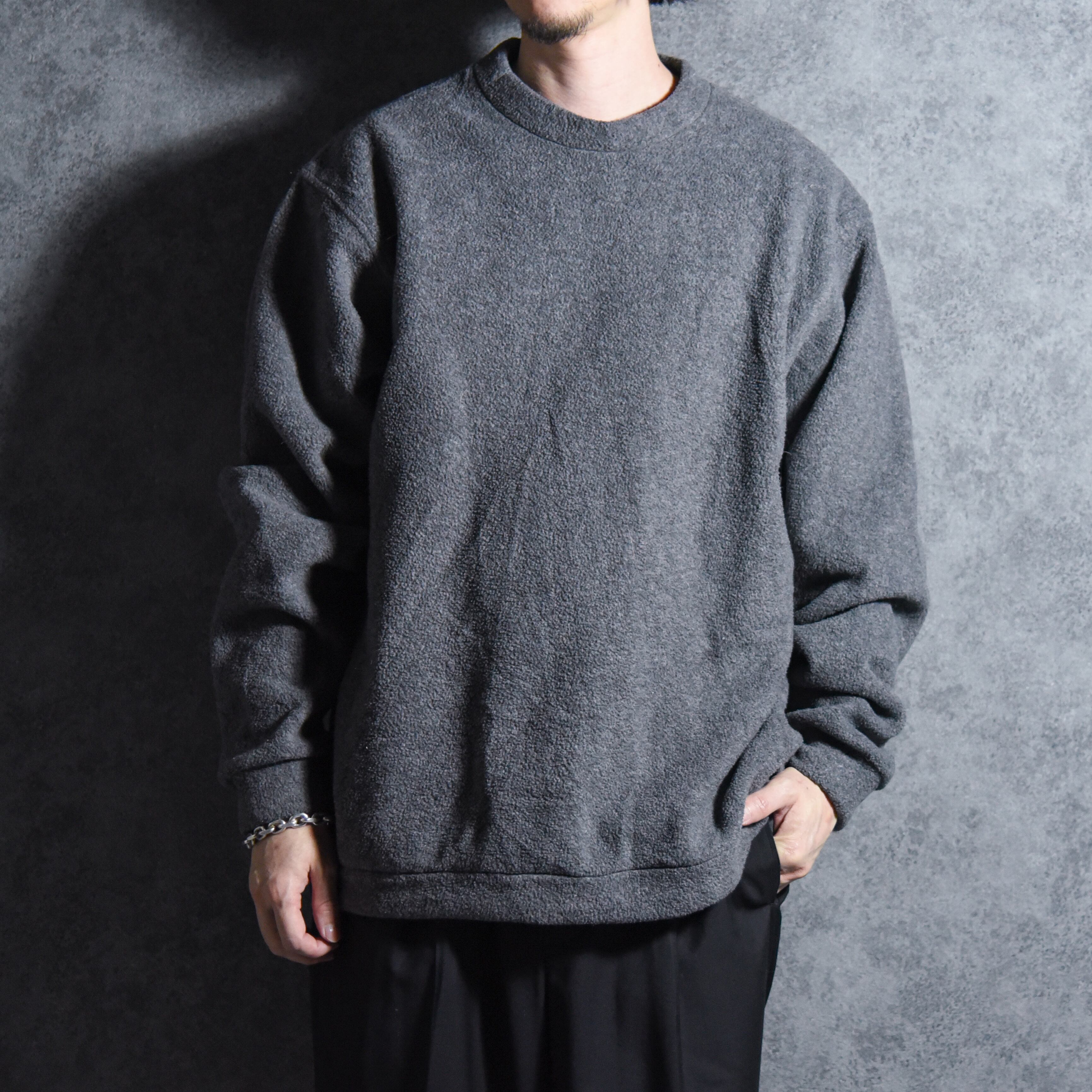 【ビスコ様】moose's knit blouson (grey) 90s TravelSmith Pullover Made in USA Grayトラベルスミス フリース