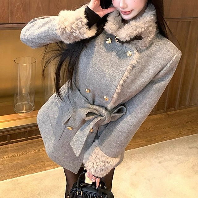 3way fur collar coat