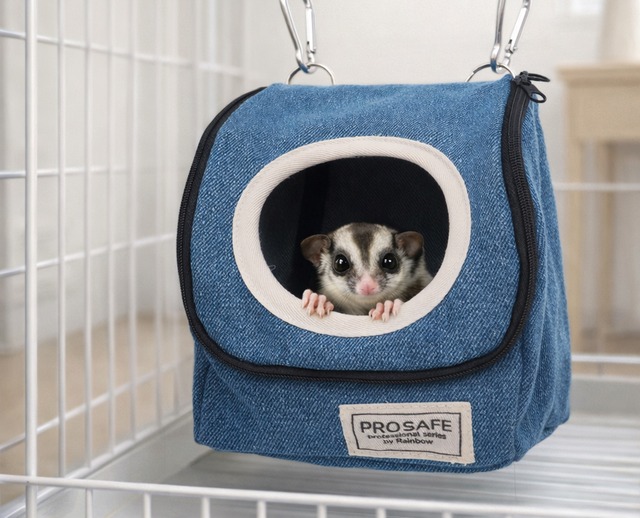 【小動物用品】【PRO SAFE】デグモモハウス　デニム/ナチュラル/グレー