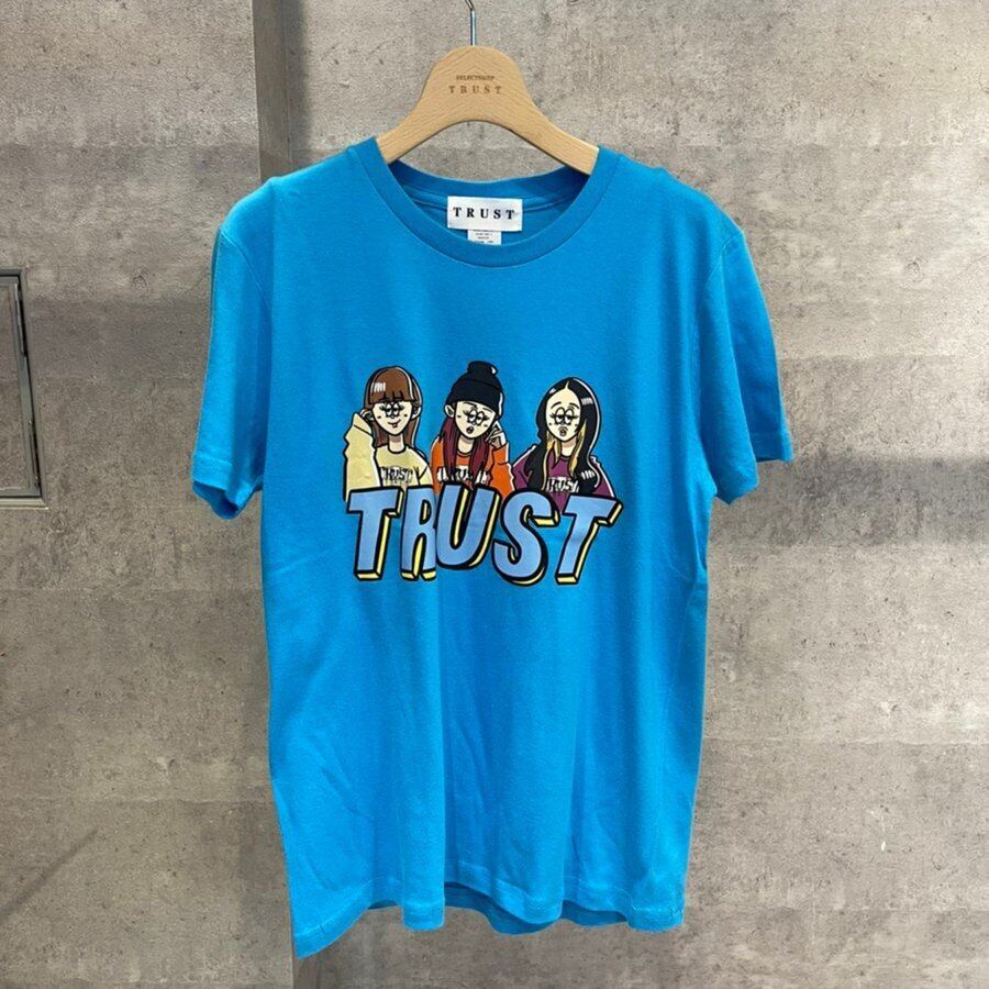 【ターコイズ】半袖 Tシャツ トップス カットソー プリント イラスト ユニセックス ロゴ ストリート original threegirl teegirl tee